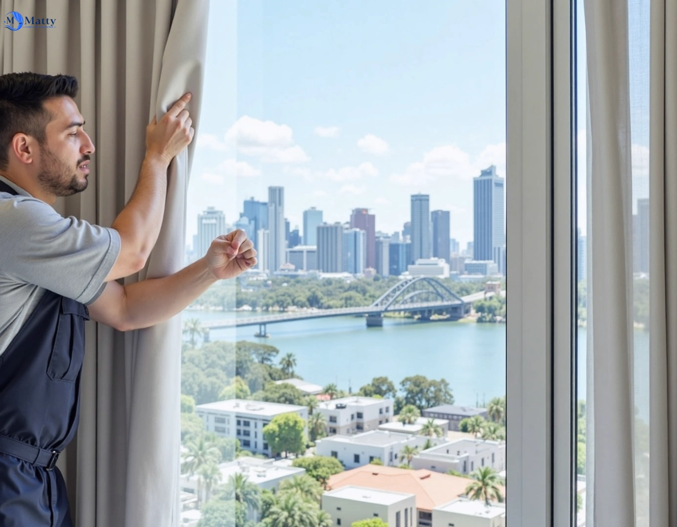 Professional curtain steam cleaning service chuwar QLD by Matty Curtain Cleaning